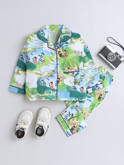 The Magic Wand - Unisex All Over Printed Shirt and Pyjama-Tomato Green (Set of 2)