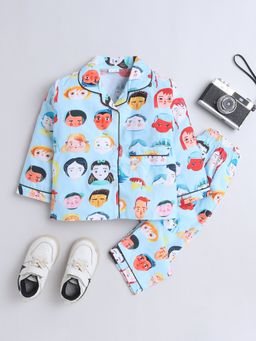 The Magic Wand - Unisex All Over Printed Shirt and Pyjama-Sky Blue (Set of 2)