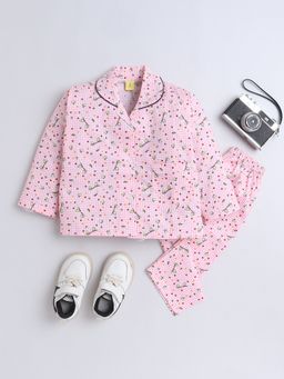 The Magic Wand - Unisex Printed Shirt and Pyjama-Pink (Set of 2)