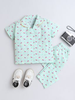 The Magic Wand - Unisex Fruit Printed Shirt and Pyjama-Green (Set of 2)