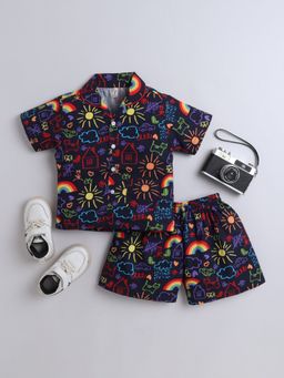 The Magic Wand - Unisex All Over Printed Shirt and Shorts -Navy Blue (Set of 2)