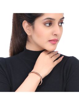 Yellow Chimes - Women Rose Gold-Plated Bangle-Style Bracelet