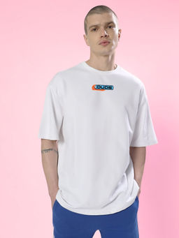 WEARDUDS - Mens White Robo Shark Over-Sized T-Shirt