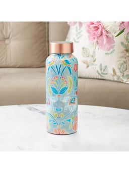 HomeTown - Anar Glossy Printed Copper Bottle 500Ml In Multi-Colour