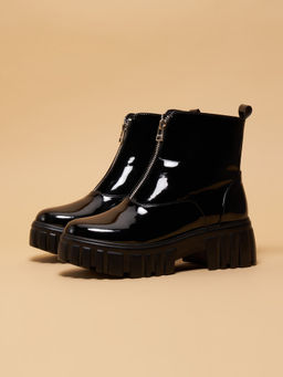 ERIDANI - Sybal Ankle Length Chunky Casual Boots Black