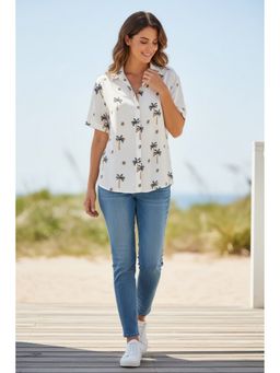 ASHTAG - Tropical Linen Ivory Shirt