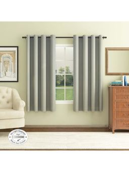 HomeTown - Emilia Set of 2 Striped Jacquard Blackout Curtains 5 Feet in Aqua Color