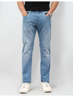 U.S. Polo Assn. Denim Co. - Blue Cotton Blend Solid Tapered Jeans