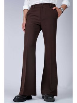 Perch - Brown Solid Boot Cut Fit Pant