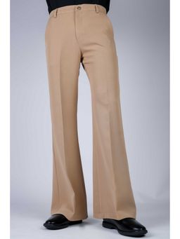 Perch - Beige Solid Boot Cut Fit Pant