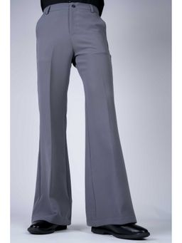 Perch - Steel Grey Solid Boot Cut Fit Pant