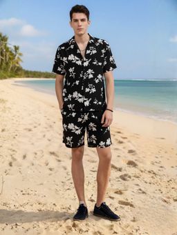 RIGO - Black Rayon Floral Co-Ord Set