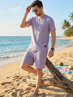 RIGO - Purple Cotton Textured Co-Ord Set