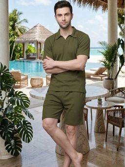 RIGO - Olive Cotton Textured Co-Ord Set