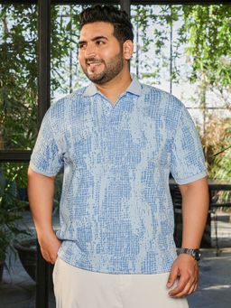 Instafab Plus - Blue Abstract Polo T-Shirt