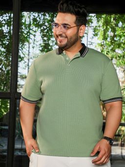 Instafab Plus - Green Solid Polo T-Shirt
