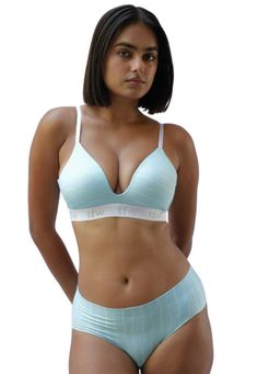 TFW - Oh So Smooth Printed Wireless Bra Blue