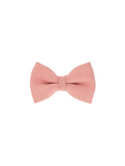 The Tie Hub - Salmon Pink Suede Bow Tie