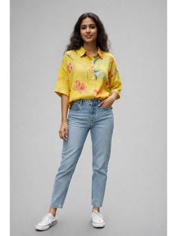 THREE-THREE - Yellow Botania Floral Print Shirt