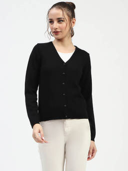 Madame - Black Button-Up Cardigan