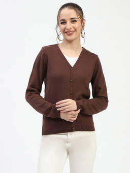 Madame - Brown Button-Up Cardigan
