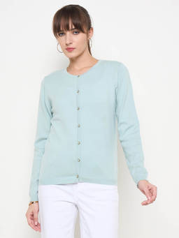 Madame - Blue Button-Up Cardigan