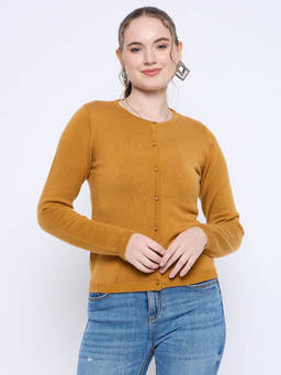 Madame - Mustard Button-Up Cardigan