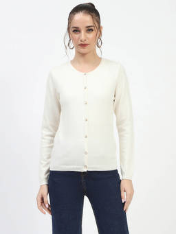Madame - Off White Button-Up Cardigan
