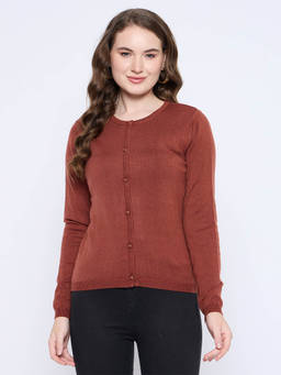 Madame - Rust Button-Up Cardigan