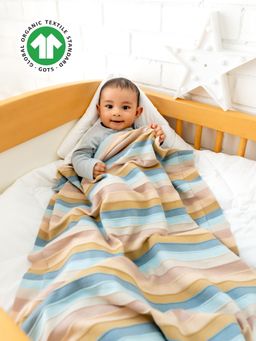 Greendigo - Baby Boy and Baby Girl Multicolour Organic Cotton Blanket for Newborn, All Season Blanket