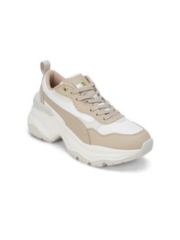 Puma - Cilia Wedge Womens Beige & White Sneakers
