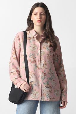 Van Heusen - Pink Printed Full Sleeves Formal Shirt