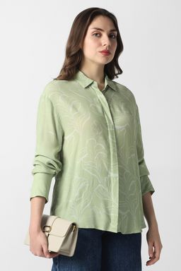 Van Heusen - Green Printed Full Sleeves Shirt