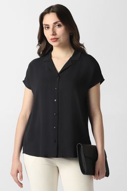 Van Heusen - Black Solid Half Sleeves Formal Shirt