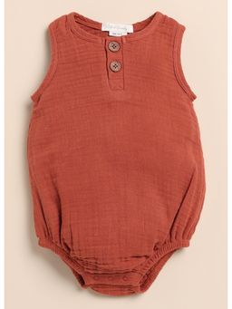 Cot and Candy - Orange Solid Romper