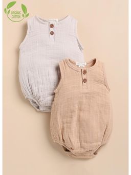 Cot and Candy - Multi-Color Solid Rompers (Pack of 2)