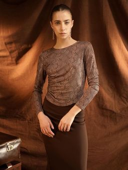 Kazo - Rita Brown Animal Print Top