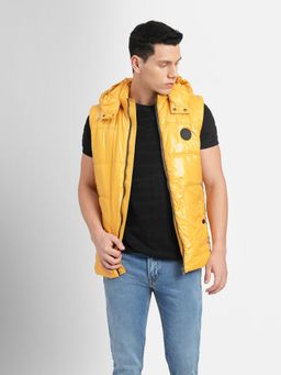 Jack & Jones - Yellow Hooded Puffer Vest Jacket