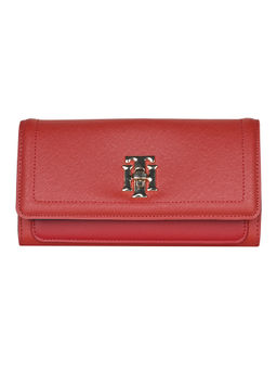 Tommy Hilfiger - Red Solid Wallet with Detachable Chain Strap
