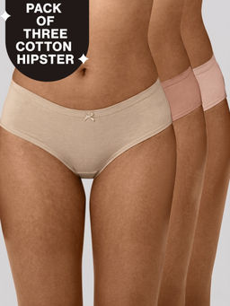 Nykd by Nykaa - Nykd by NykaaPO3 Mid Rise Cotton Hipster Panty with Inner Elastic-P.Nude,Sand,Clay-NYP100