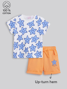 Hopscotch - 2-Pc Cotton Star T-shirt & Shorts