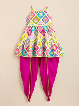 Hopscotch - Lace Embellished Kurta & Dhoti