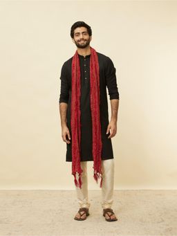 Manyavar - Chilli Pepper Red Shimmery Thread Work Dupatta