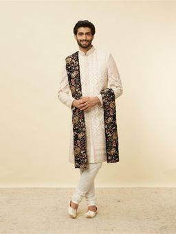 Manyavar - Dark Blue Bel Buti Patterned Dupatta
