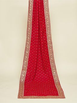 Manyavar - Hot Pink Floral Motif Dupatta