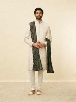 Manyavar - Teal Green Chowkadi Motif Dupatta