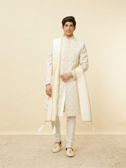 Manyavar - Cream Gota Patti Bordered Dupatta