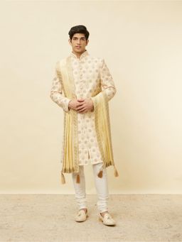 Manyavar - Sand Beige Bel Buti Patterned Dupatta