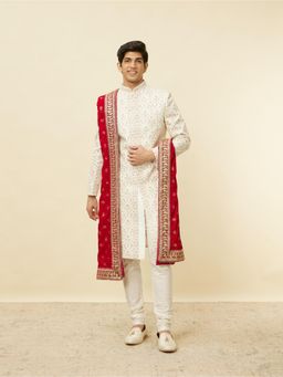 Manyavar - Ruby Pink Paisley Patterned Dupatta