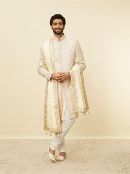 Manyavar - Warm Cream Bel Buti Patterned Dupatta
